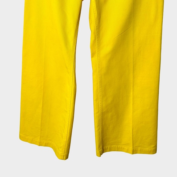 Polo Ralph Lauren High Rise Wide Leg Stretch Trousers Bright Yellow Size 8 - Picture 5 of 13
